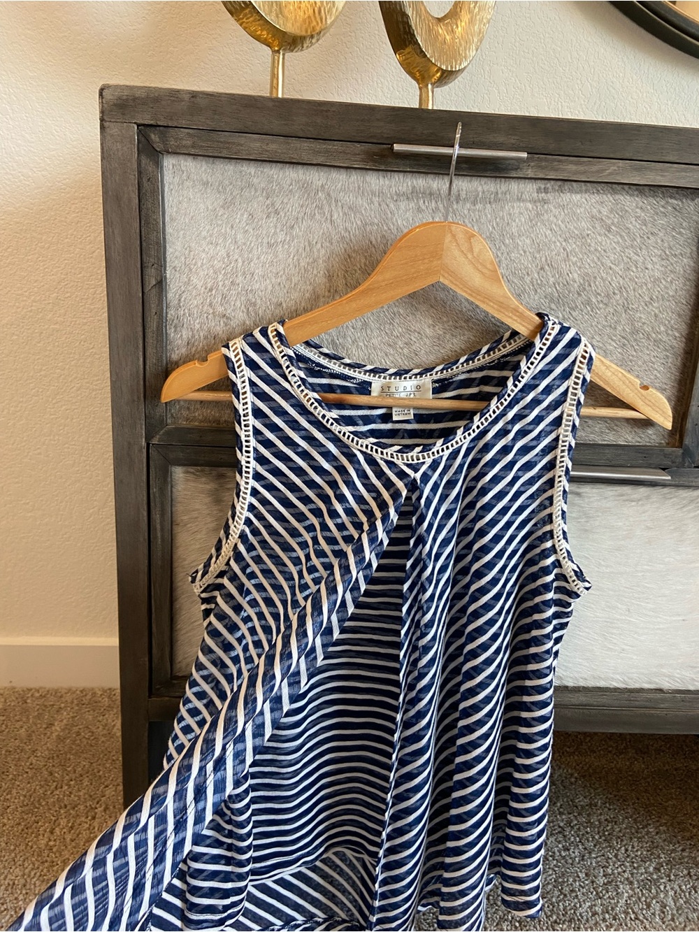 open front and back flowy tank tunic top petite medium